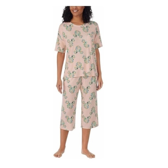 NWT Disney 2 pc Mickey Mouse Capri pajamas PJs womens XS stretchy comfy NIP - Picture 4 of 6
